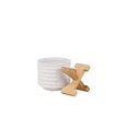 thumbnail image 2 of Sagebrook Home 14485-03 CERAMIC 6" PLANTER ON STAND, WHITE STRIPE, 2 of 3