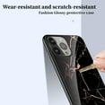 thumbnail image 5 of Unique Light Thin Stylish Glossy Marbled Tempered Glass Phone Case for iPhone 14 13 12 11 8 7 6 S SE X XS XR Plus Pro Max Mini Back Cover. Cool Exquisite Dropproof Bumper(Black B,6/6S), 5 of 7