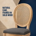 thumbnail image 4 of French Country Dining Chairs Set of 4, Gray Kitchen & Dining Room Chairs Set of 4, Gray Rattan Dining Chairs, Cane Back, Wood Legs, Sillas De Comedor (Rattan, Grey, 4Pcs), 4 of 9