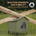 thumbnail image 6 of Bestier Outdoor Cat House,Weatherproof Insulated Feral Cat Shelter with Removable Cushion and Escape Door,Green,Large, 6 of 9