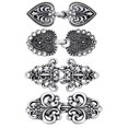 thumbnail image 1 of Antique silver metal coat clips set of 4 vintage celtic brooch dress buckles, 1 of 5