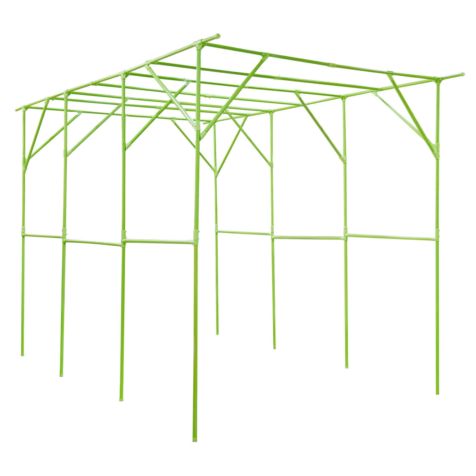 10ft Tall Green Garden Trellis - Heavy Duty Steel PE-Coated Plant Support for Climbing Vegetables, Fruits & Flowers (Tomatoes/Cucumbers/Grapes)