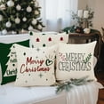 thumbnail image 5 of Christmas Tree Throw Pillow Covers 18x18 Inch Set of 4, Xmas Decorative Pillow Covers Square Holiday Cushion Covers for Sofa Couch Home Decor, 5 of 5