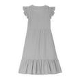 thumbnail image 5 of YangJinLian Girls Summer Dress Sleeveless V Neck Mini Dresses Casual Flowy Boho Ruffle A Line Swing Sundress, 5 of 5