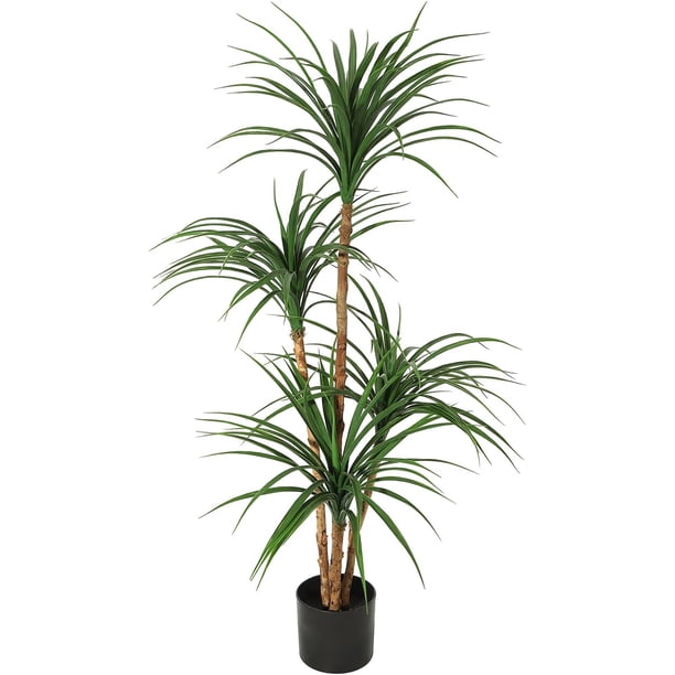 4 ft artificial dracaena tree: realistic, adjustable, lifelike faux houseplant para indoor décor in nursery, sala de estar, o oficina, ideal para para photo backdrops