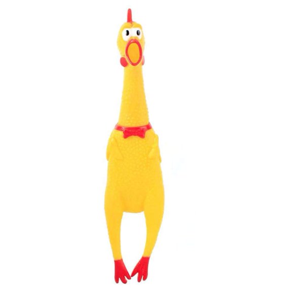 Poplay Pollo de goma/broma de pollo exprimible, juguete novedoso, recuerdos de fiesta para niños, adultos, perros, juegos familiares, mantiene a tu pollo tranquilo