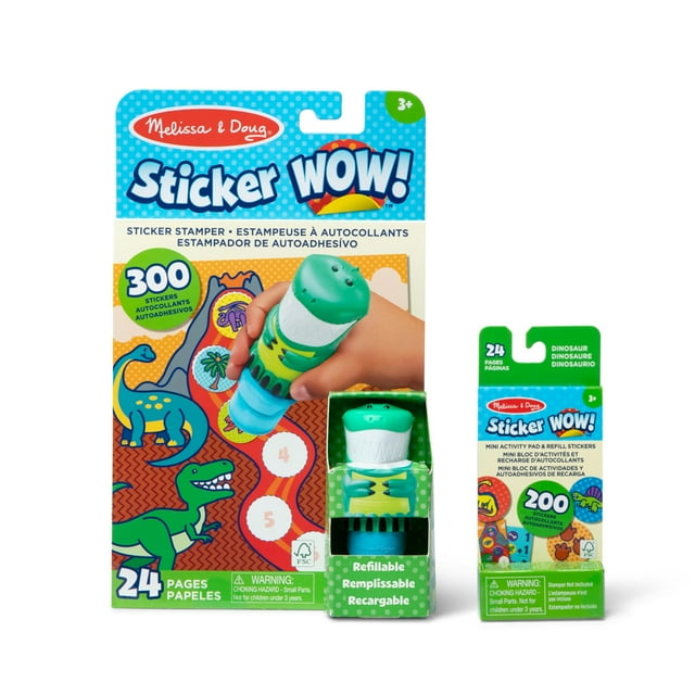 Sello adhesivo Melissa & Doug Sticker ¡Guau! Paquete de dinosaurios