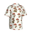 thumbnail image 2 of Balery Mushroom Print Men's Hawaiian Shirts Short Sleeve Beach Shirt Relaxed Fit Vacation Button Down Shirts-Small, 2 of 9