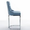 thumbnail image 5 of 26inch Barstools Set of 2, Velvet Button Tufted Counter Height Bar Stools with Nail Head Trims, Upholstered Bar Chair with Wingback and Metal Footrest for Kitchen Island, Home Bar, Light Blue, 5 of 7