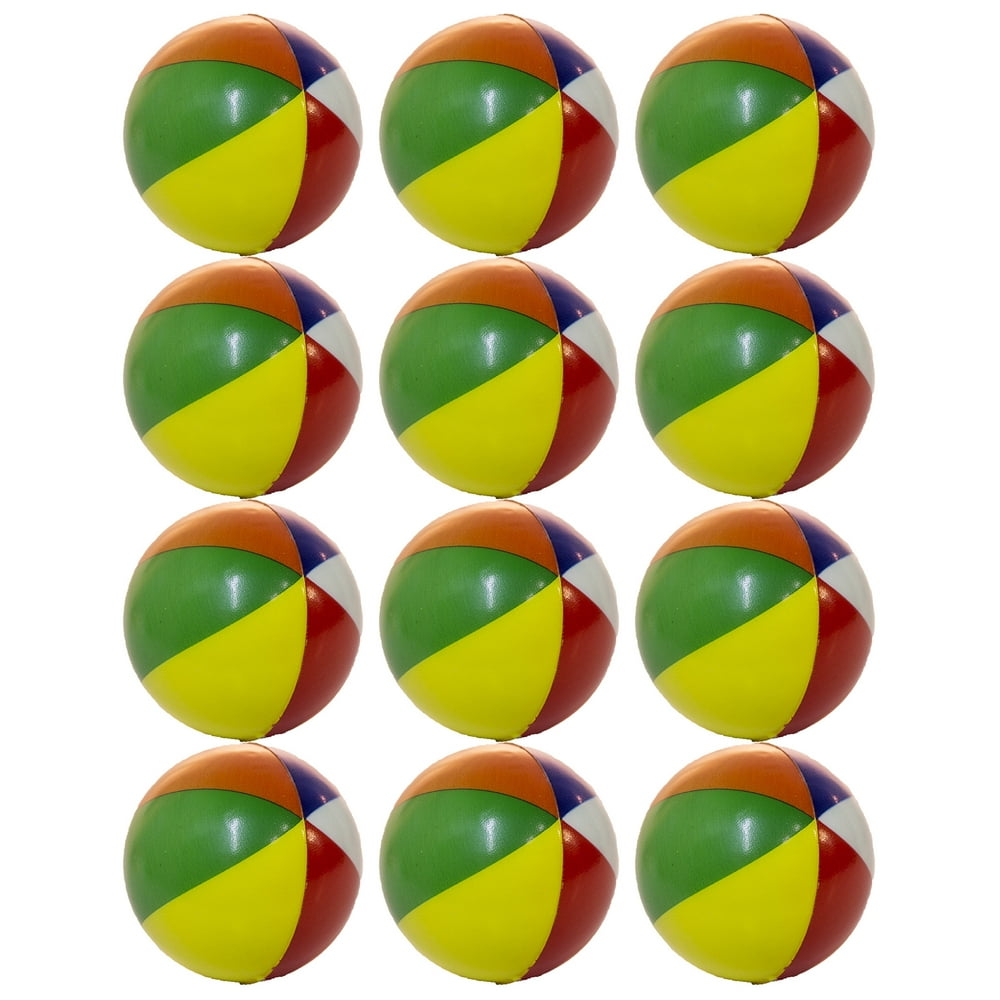 Set of 12 Mini Beach Ball 2 Inch Squeezable Stress Balls