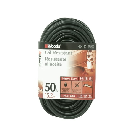 Woods 982452 14/3 SJTOW Agricultural Extension Cord, Black, 50-Feet