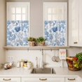 thumbnail image 4 of Kitchen Window Curtains Valance and Tier Set, Summer Watercolor Blue Gray Coral Rod Pocket Tier Curtain Valance Set, Marine Life Ocean Shell Light Filtering Cafe Curtains for Bedroom Living Room, 4 of 9