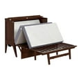 thumbnail image 3 of Home Square Set of 2 Walnut Full Size Murphy Bed Desk with Mattress & Side Table, 3 of 21