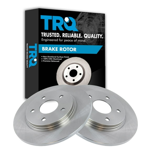 TRQ Rear Brake Rotors Set Solid Fits Select 2008-2016 Chrysler Town & Country Dodge Grand Caravan 2009-2013 Journey 2012-2015 Ram C/V 2009-2014 Volkswagen Routan