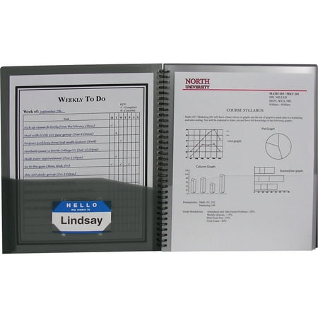 UPC: 0038944330815 | C-Line CLI33081 8-Pocket Spiral-bound Poly Portfolio 1 Each Smoke Clear