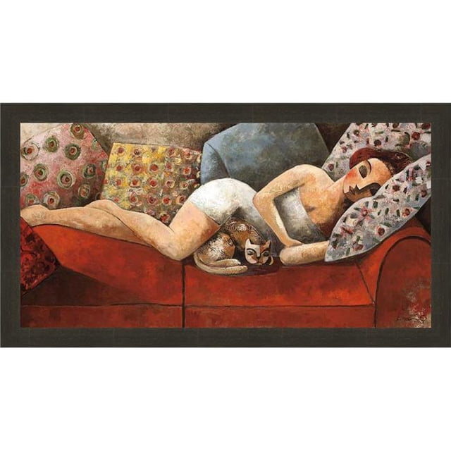 Somerset House Publishing 7201 21.5 x 39.5 Po. Siesta, Impression d'Art Texturé Encadrée - Noir