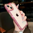 thumbnail image 2 of for iPhone 15 Pro Max Bling Clear Case for Women Girly,Cute Glitter Phone Case with Camera Protection Protector，Sparkle Rhinestone Diamond Cover for iPhone 15 Pro Max 6.7 inch (Pink), 2 of 9