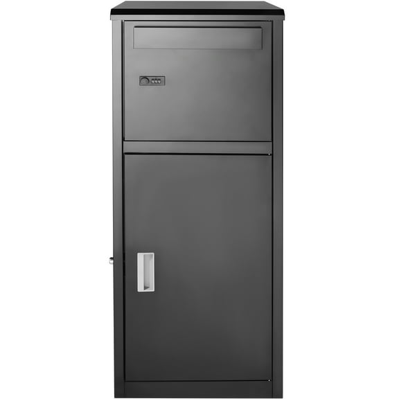 KFFKFF Outdoor Parcel Storage Unit 16.2"x15.8"x44", Coded Lock Galvanized Steel Mail Drop Box, Detachable Security Panel, IPX3 Water-Resistant Delivery Safe for Porch