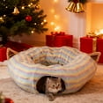 thumbnail image 1 of Jupe pour Autres Animaux, Tunnel pour Chat et Lit, Maisonnette Douillette Pliable, Terrain de Jeu Rond pour Chats, 1 of 4