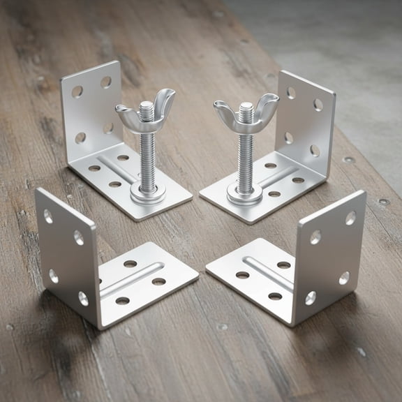 Roman Shade Wall Bracket and Wingnut Ceiling or Wall Mount Brackets Mounting Installation L-mounts for Roman Shade Home Window Drapery Use (4 Pieces)