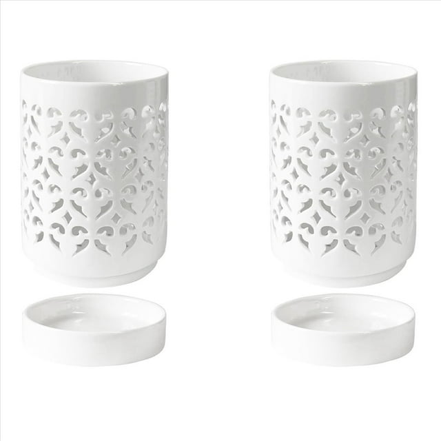 2X Macetas para OrquíDeas con Agujeros, Maceta de CeráMica para OrquíDeas de 4 Pulgadas para Trasplante, Maceta para Flores en Interiores y Exteriores, Color Transpirable