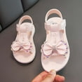 thumbnail image 5 of Pedort Toddler Girl Sandals Open Toe Flower Princess Flat Shoes Summer Sandals Pink,34, 5 of 5