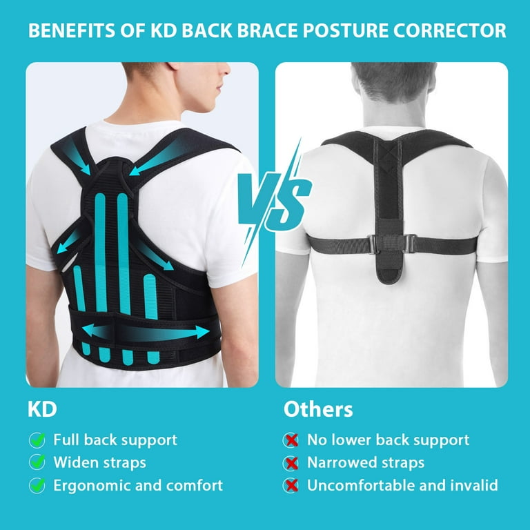 KD Back Brace Posture Corrector Full Support for Women and Men Straighten Shoulders Relieve Upper and Lower Back Pain Ideal for Scoliosis Hunchback Hump Thoracic Issues Walmart