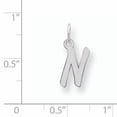 thumbnail image 2 of Beautiful Sterling Silver Rhodium-plated Small Initial N Charm, 2 of 2