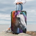 thumbnail image 7 of Fuzoiu Colorful Haired White Horse Print Suitcase Cover,Washable Luggage Covers for Suitcase,Elastic Luggage Protector Cover,Scratch Resistant Travel Suitcase Covers-X-Large, 7 of 7