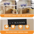 thumbnail image 4 of Craftian L-Shaped Electric Standing Desk with LED Lights & Power Outlets, Modern Adjustable Height Sit-Stand Desk, White& Oak, 4 of 10