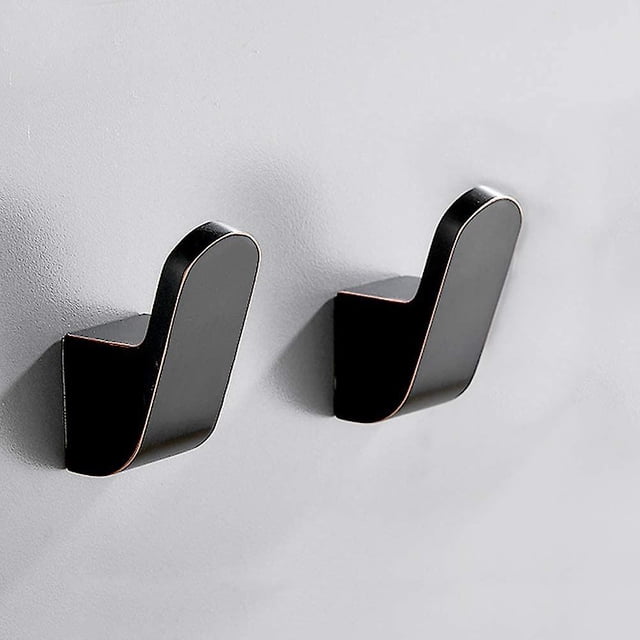 Juego de 2 ganchos para toallas individuales para baño, cocina, albornoz, abrigo, sombrero, gancho de pared con tornillo, bronce aceitado