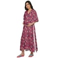 thumbnail image 2 of Moomaya Womens Printed Kimono Sleeve Button Down Cotton Maternity Long Kaftan, 2 of 5