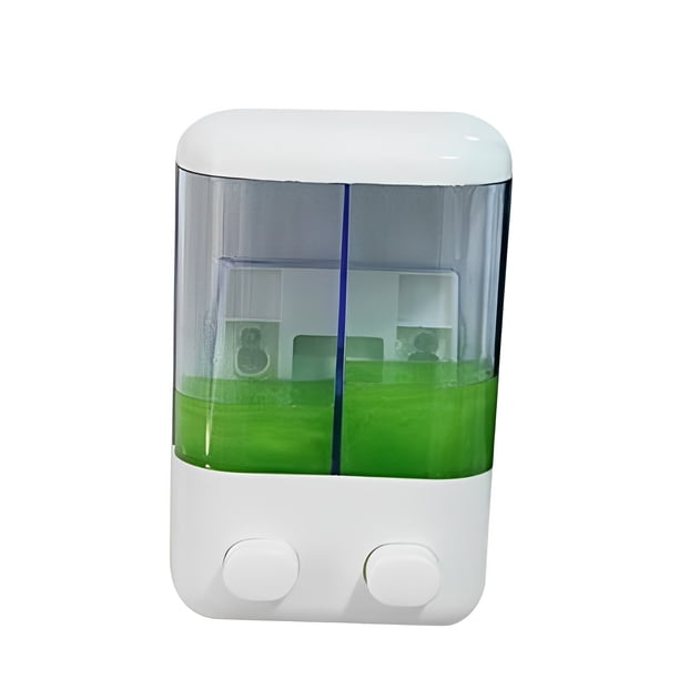 Bewildely Dispensador montado en la pared, organizador de platos transparente para lavar a mano, hogar, Hotel, dormitorio, Bar, cocina, baño, suministros Juegos de accesorios de baño Doble cabeza Bewildely HA067548-01