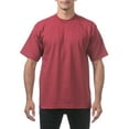 thumbnail image 1 of Pro Club Men's Heavyweight Cotton Short Sleeve Crew Neck T-Shirt,Burgundy,4XL, 1 of 5