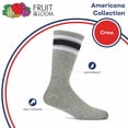 thumbnail image 4 of Fruit of the Loom Mens Americana Crew Socks, 2-Pack, Sock Sizes 6-12, 4 of 8