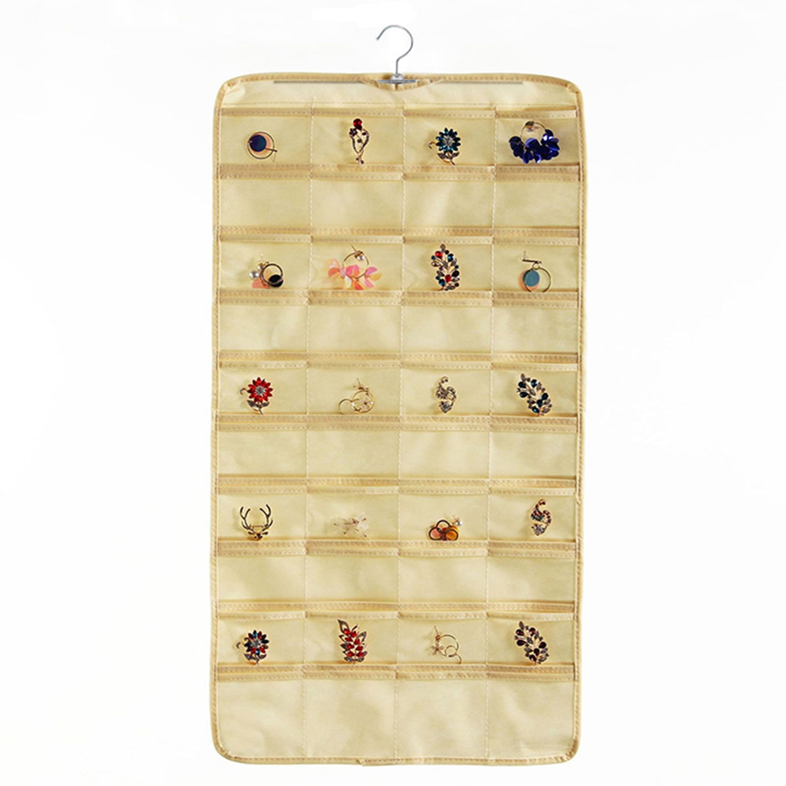 Jewelry Hanging Organizer with Transparent PVC windows for Holding