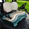 thumbnail image 2 of Golf Cart Seat Covers for 2 Seater,Teal Beige Ombre Microfiber Cart Seat Towel Blanket,Moire Modern Abstract Art Geometric Absorbent Breathable Non Slip Bench Seats Protector for Golf Course 51"x31", 2 of 9