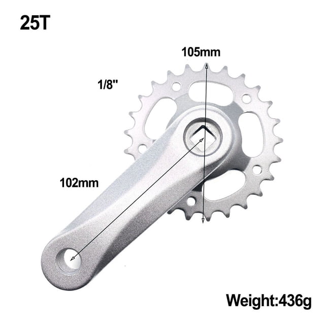 Lefu 25 28T Enfants Vélo Pédalier Simple Vitesse Jeu de Manivelle Trou Carré