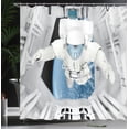 thumbnail image 4 of Ambesonne Nebula Shower Curtain, Cosmic Journey Space, 69"Wx84"L, White and Blue, 4 of 5