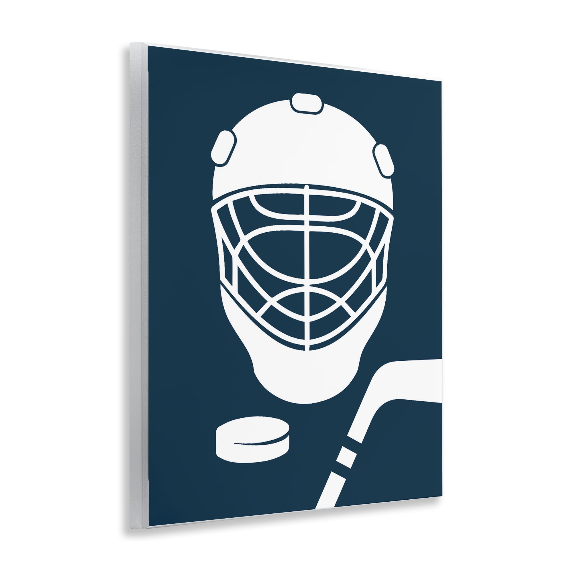 Stupell Industries Hockey Mask Blue & White Wall Plaque Art, design by Melody Hogan