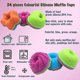 thumbnail image 3 of 24 Pack Silicone Molds, Muffin Donut Mold Non-stick Heat Resistant Oven - Microwave - Dishwasher Safe, Mini Donut Mold, 3 of 5