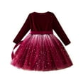thumbnail image 3 of KaLI_Store Toddler Princess Dress Long Sleeve Fall Christmas Party Dress Z10-Red,Size 3 T, 3 of 7