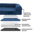 thumbnail image 5 of Furhaven Cama ortopédica para perros grandes/medianos con refuerzos extraíbles y funda lavable, para perros de hasta 55 libras - Sofá acolchado - Azul marino (azul), grande, 5 of 5