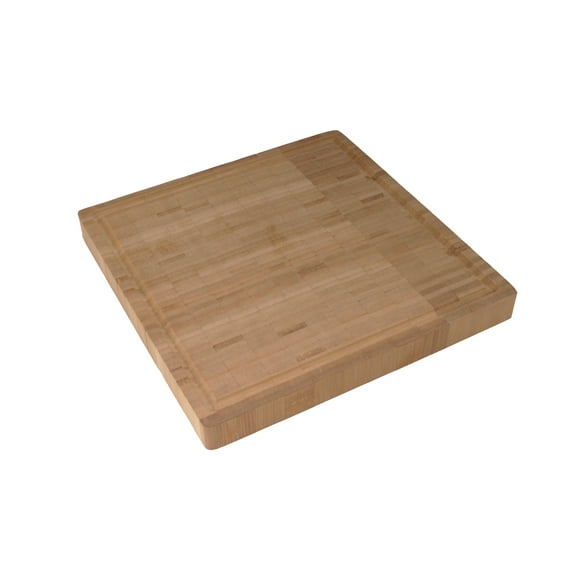 BambooMN Premium End Grain Cutting Board with Juice Grooves - 10" x 10" x 1" - 30 Pieces