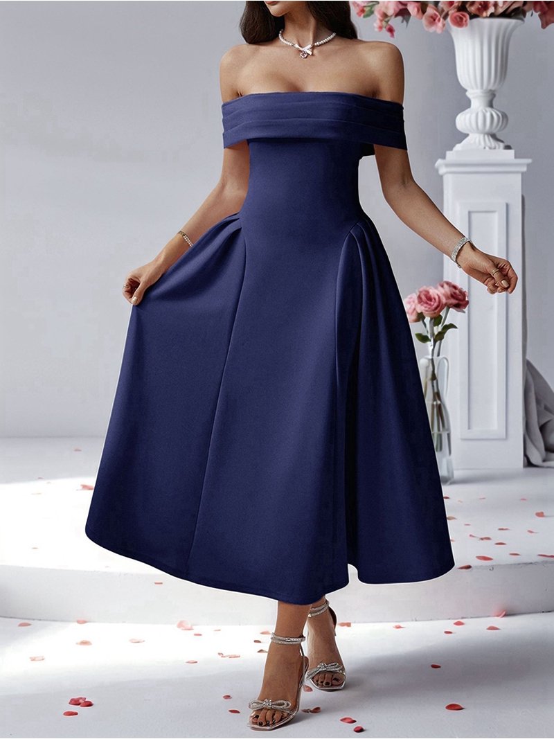 women's off the shoulder cocktail dresses Amazon.com: Black Cocktail Dress Satin Off Shoulder Midi Formal Dresses for Women with Pockets Tea Length Party Evening Gowns Black Size 2 : Clothing, Shoes & Jewelry