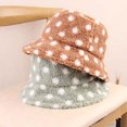 thumbnail image 3 of CoCopeaunts Women Bucket Hats White Polka Dots Lamb's Down Cute Basin Cap Female Outdoor Casual Hundred Autumn Winter Warm Hats, 3 of 8