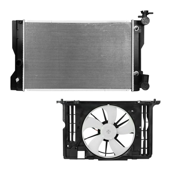 AutoShack Radiator Cooling Fan Assembly | Replacement for 2009-2010 Pontiac Vibe 2009-2013 Toyota Corolla 2009-2014 Toyota Matrix | 2-PC
