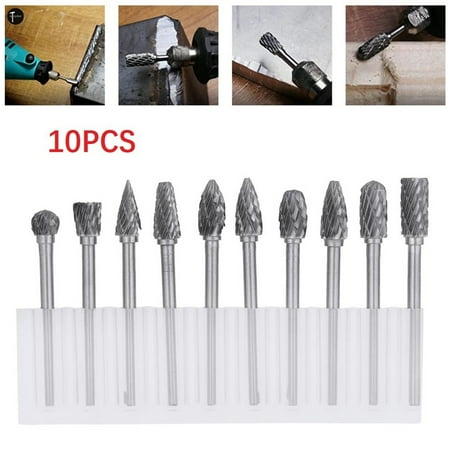 

YaBelDa Rotary Burr Carving Bit Grinder Kits Replacement Tungsten Carbide 10 Pcs