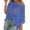 Blue, variant on Womens Summer Scoop Neck Short Sleeve Sweater Casual Crochet Hollow Out Knit Tops Pullover Shirts Beach Cover Up Women's Comfort Tee - Soft Cotton Summer Shirt