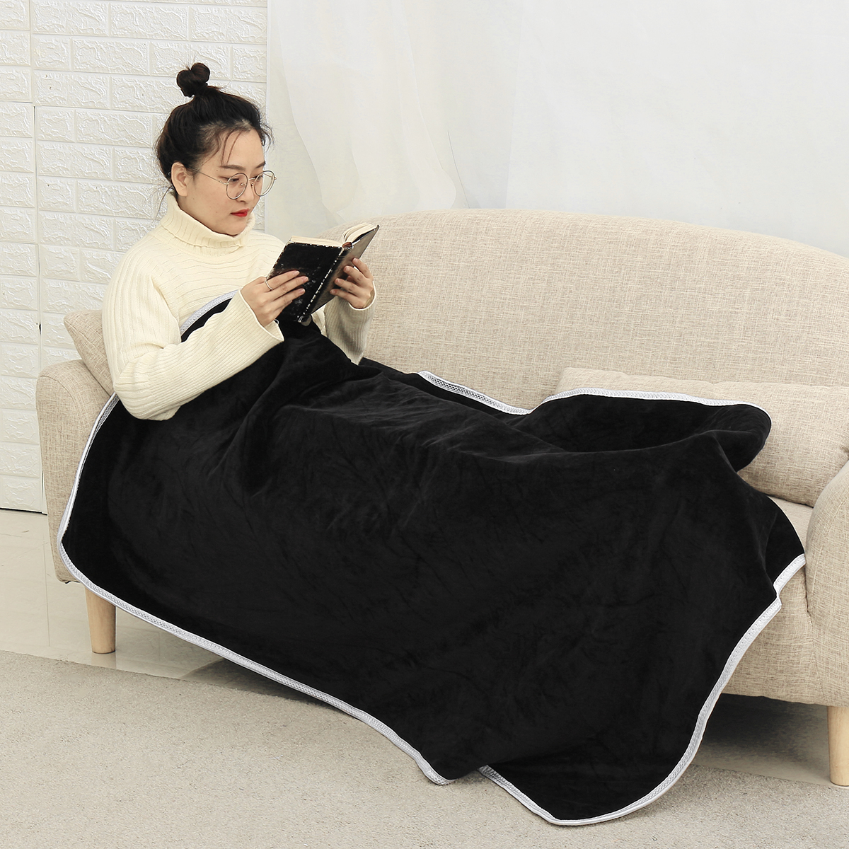 220V Heated Blanket Electric Automatic Flannel Fleece Warm Pad Winter